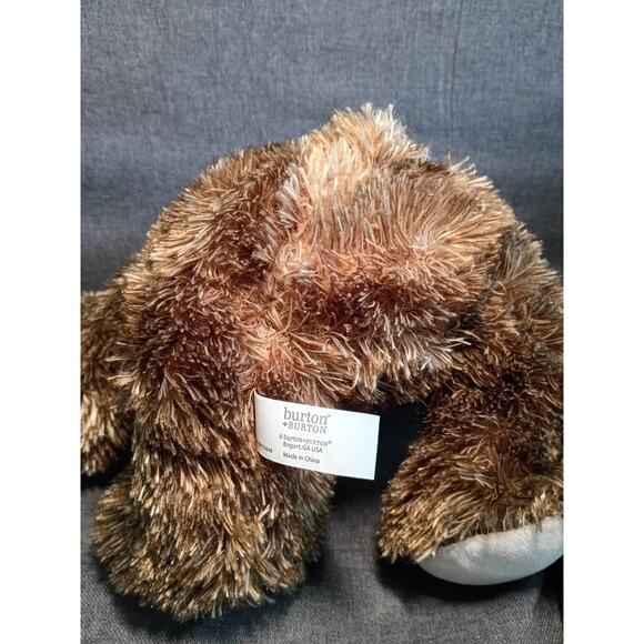 Burton & Burton Brown Fluffy Plush Stuffed Teddy Bear Plaid Bow 15" New with Tag - Picture 3 of 6